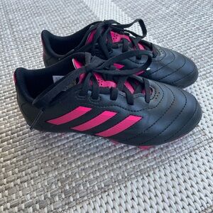 Adidas Kids Black and Pink Soccer Cleats Youth Size 12.5